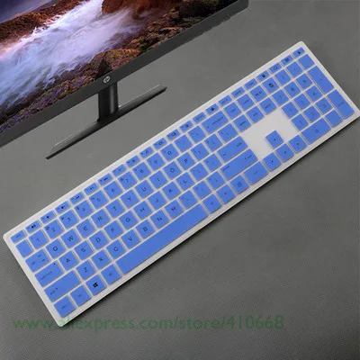 Desktop Keyboard Cover Protector Skin Computer For HP Pavilion All-in-One PC 24-xa 24-xa0002a 24-xa0300nd 24-xa0051hk 23.8 inch - Цвет: Blue