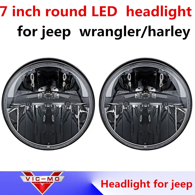 

Front Light Round Headlight 7 inch Headlamp Offroad 7" LED Head Driving Light Lamp for JK Wrangler 07-16 Defender 4x4 off road
