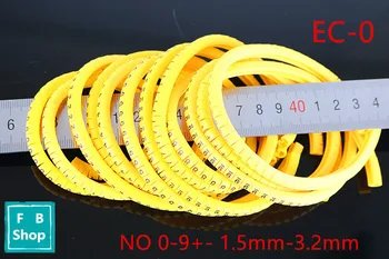 

High Quality 600PCS (Each50pcs ) EC-0 1.5mm-3.2mm Cable Markers Letter 0 to 9 + - X for wire diameter 2.6sq .mm~ 4.2 sq.mm Cable