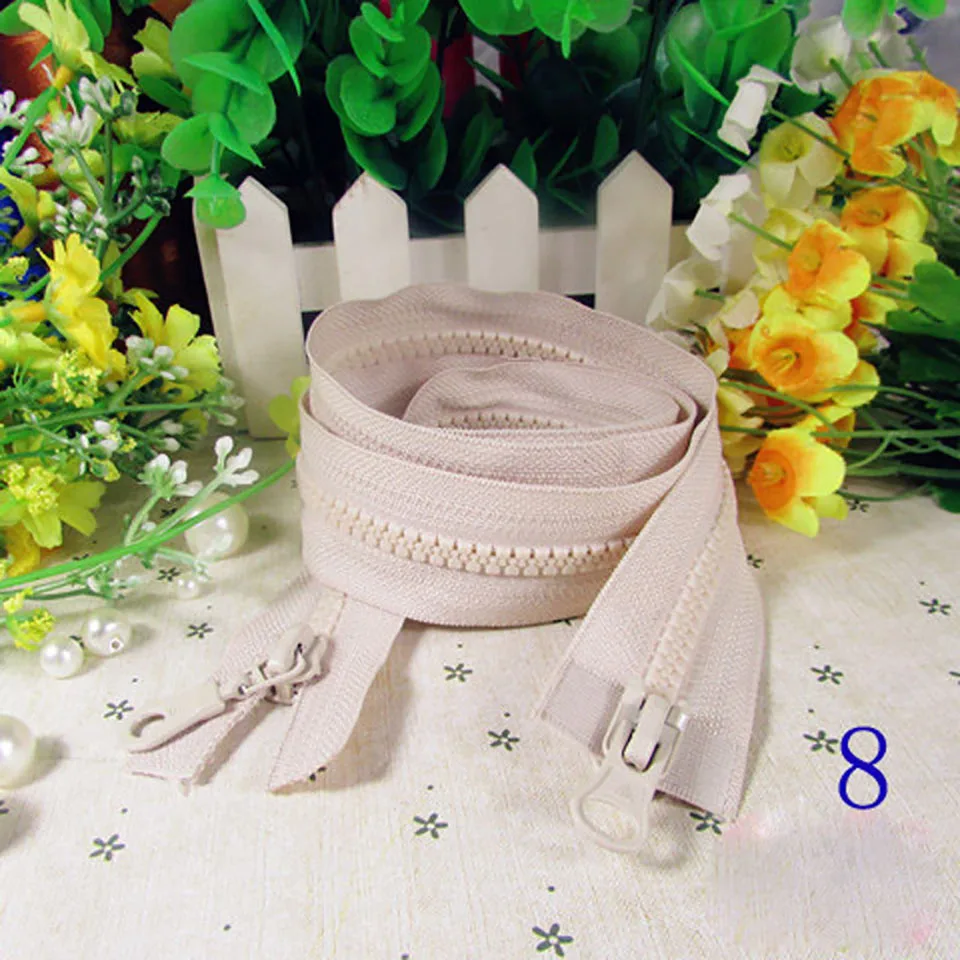 

Double sliders resin #5 zipper open end 90cm for coats sleepbag 8 colors choice 20pcs lot