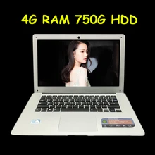 Новые 14 дюймов Win7/WIN8.1 портативных компьютеров PC в тел Celeron JI900 2.0 ГГц 4 ядра быстрая загрузка, 4 ГБ Оперативная память 750 ГБ HDD Slim Ultrabook