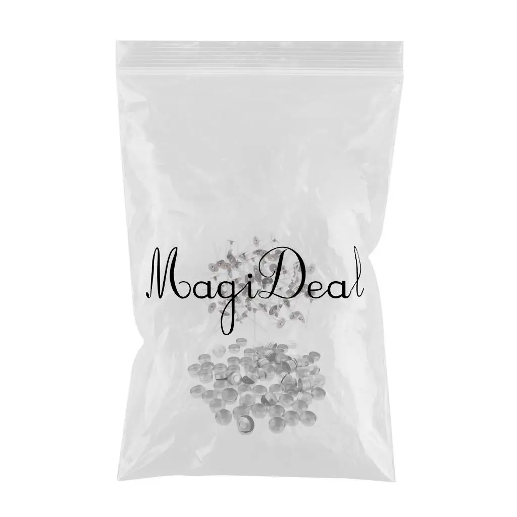 100 Pieces Turned Edge Empty Aluminum Case Tealight Cups Containers + 100 pieces wax wicks 