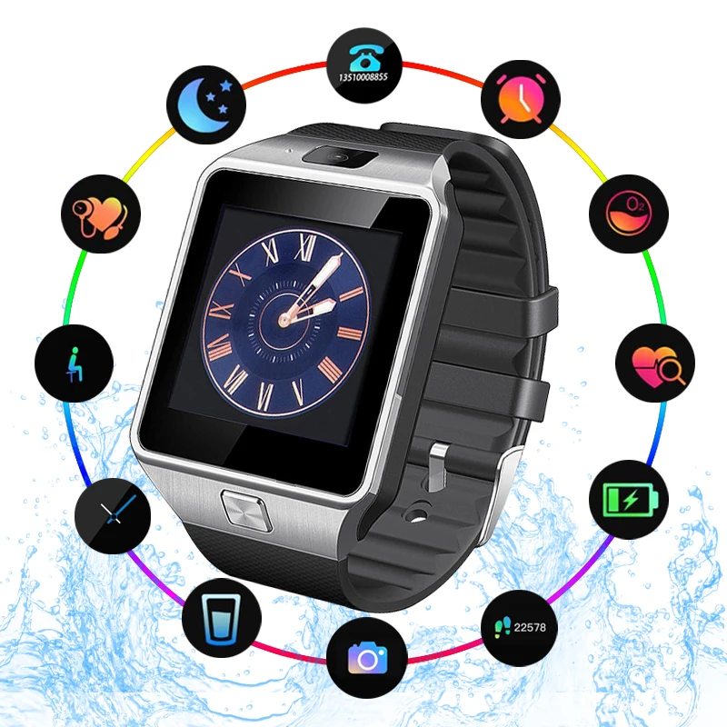 

Smart Watch Clock With Sim Card Slot Push Message Bluetooth Connectivity Android Phone Better Than DZ09 Smartwatch Men Watch