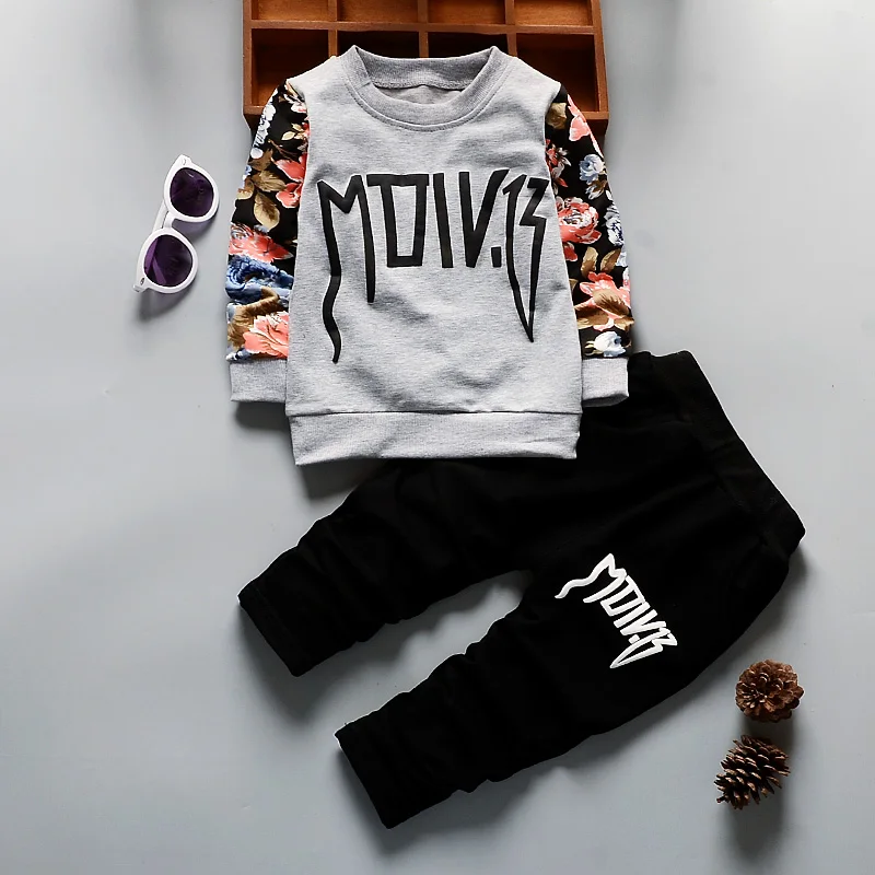 

New Spring Kids Clothes Girls Clothing Set Florals Pattern casual children clothing set girls tops+ pants 2-8 years