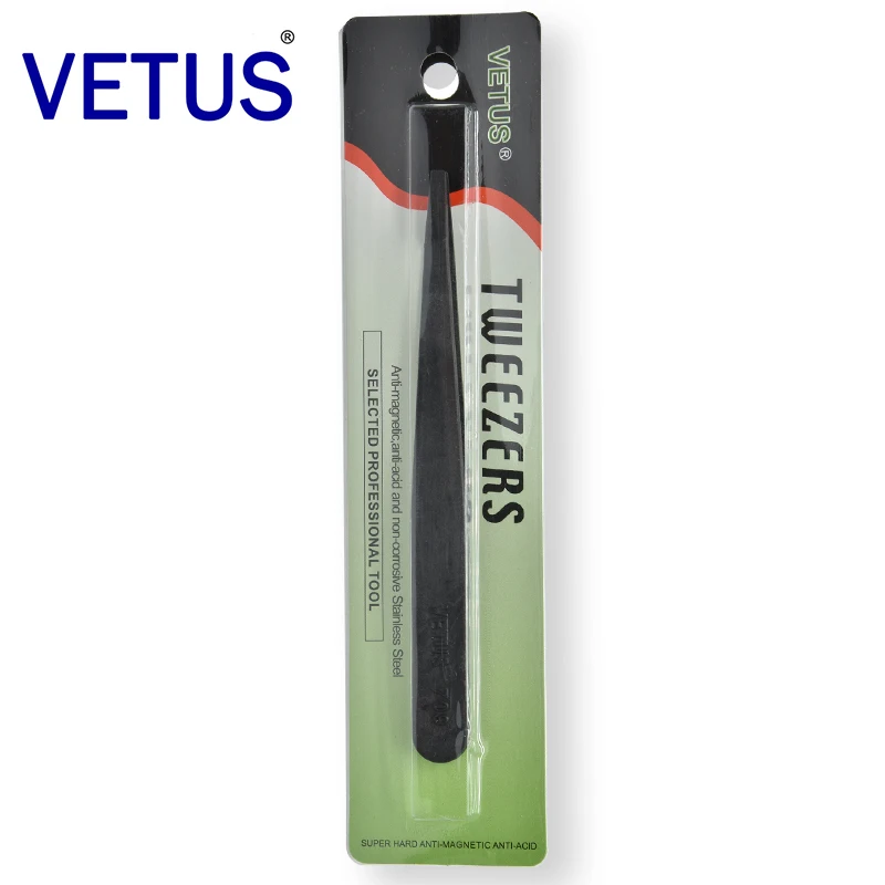 Антистатические пластиковые пинцеты VETUS, 709 углеродное волокно, проводящая кислота и щелочь, устойчивые к пыли, пластиковые пинцеты для очистки