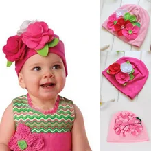 От 3 месяцев до 4 лет, красивый головной убор для маленьких девочек, большая 3D Шапочка-бини с цветочным узором, шапка, шляпа, фото, платье