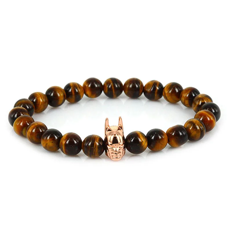 Rose font b Gold b font Batman font b Bracelet b font Men Lucky Gem 2017