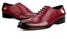 Fashion new Black / Brown tan oxfords mens wedding shoes genuine leather pointed toe dress shoes mens busines shoes