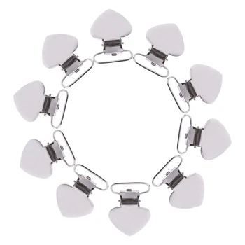 

2018 10pcs 20mm Heart Shape Insert Baby Pacifier Metal Holder Suspender Clips Mitten Craft JUL5_17