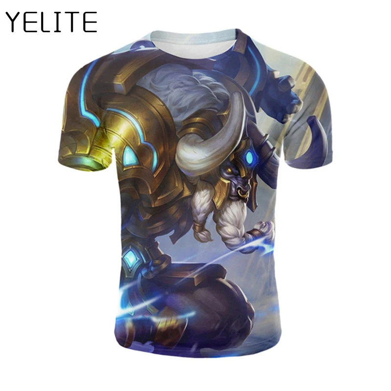 YELITE Cool game 3D T-Shirt Printed Short sleeved Tees Men's Mobile legend T Shirt 2019 tshirt Newest Streetwear Male Funny Tops | Мужская