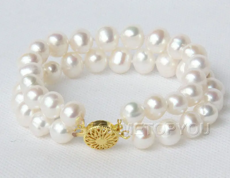 

Free Shipping >> beautiful 10mm natural white FW pearls bracelet E1978