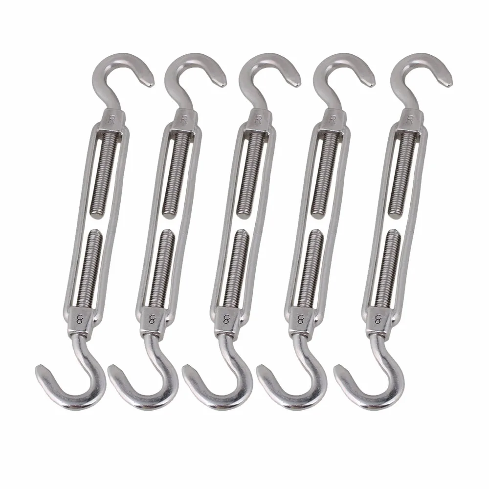 5PCS Silver 304 Stainless Steel European Style Hook & Hook M8