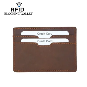 

Genuine Leather Credit Card Case Rfid Blocking Wallet Credit Card Vintage Card Organizer Rfid Card Protection Cardholder