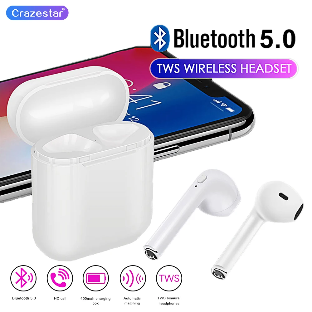 

i9s TWS Wireless Bluetooth Earphones Wireless Headset Earbuds Bluetooth 5.0 With Charging Box for iPhone Samsung Xiaomi