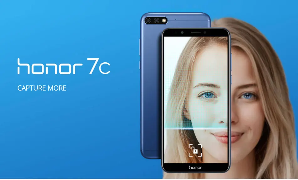 Мобильный телефон Honor 7C, 3 Гб ОЗУ, 32 Гб ПЗУ, 5,99 дюймов, Восьмиядерный процессор Snapdragon 450, двойная тыловая камера, 3000 мАч, смартфон с отпечатком пальца