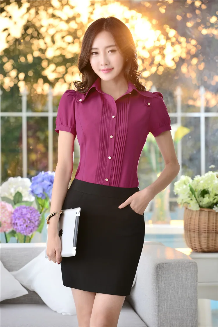 Oficina mujer moda trajes para mujeres Work Wear con falda y blusa Sets