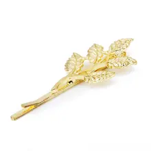 HHFF 1 пара заколка для волос в стиле знаменитостей Золотая заколка для волос с листьями оливы