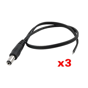 

GTFS-Hot 2.1x5.5mm Male Plug DC Power Pigtail 3pcs for CCTV Security Camera