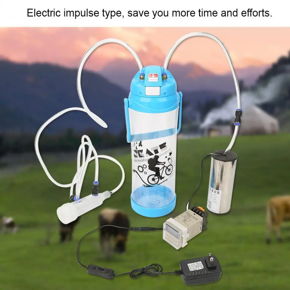 3L Электрический Импульсный доильный аппарат 3L бутылка и вакуумный насос давления для доения(US Plug 110-240 V