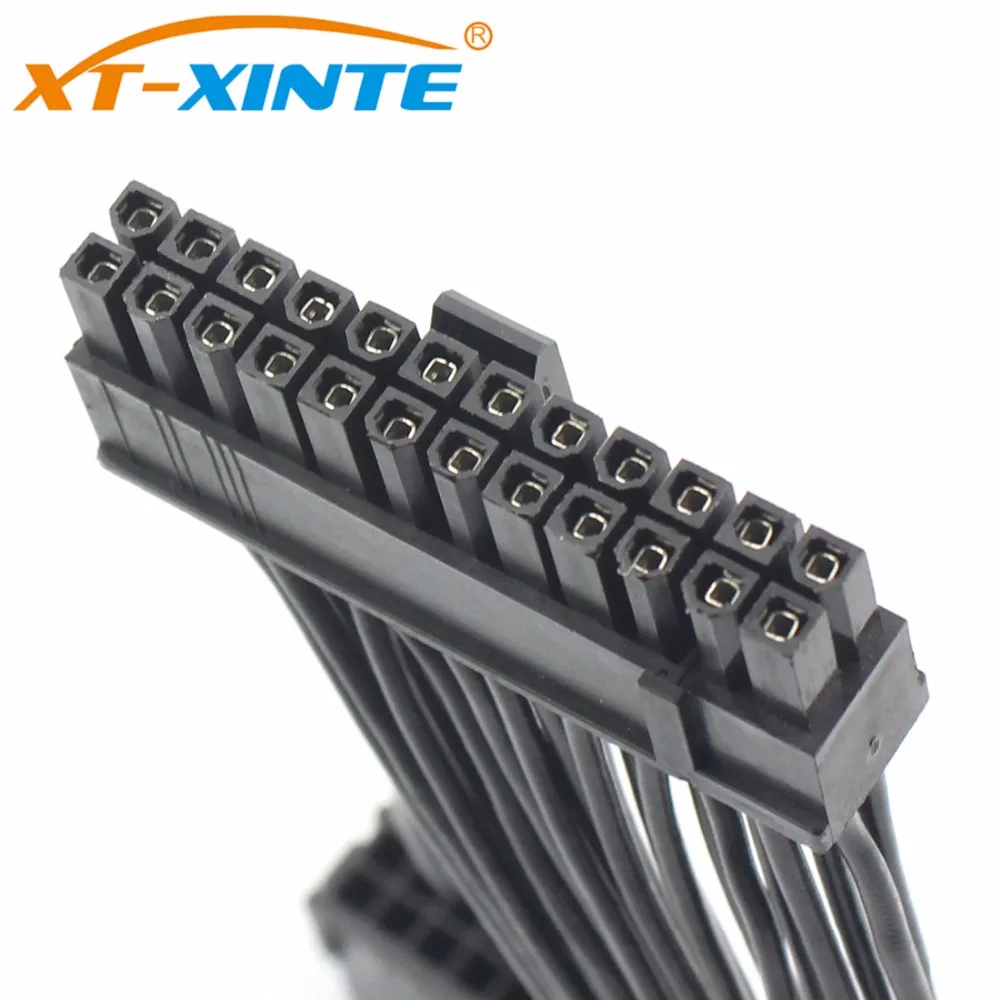 24Pin ATX Dual PSU Power Supply Extension Cable 30cm/15cm Adaptor Connector for Computer Mining Starting Line 24Pin 20+4pin