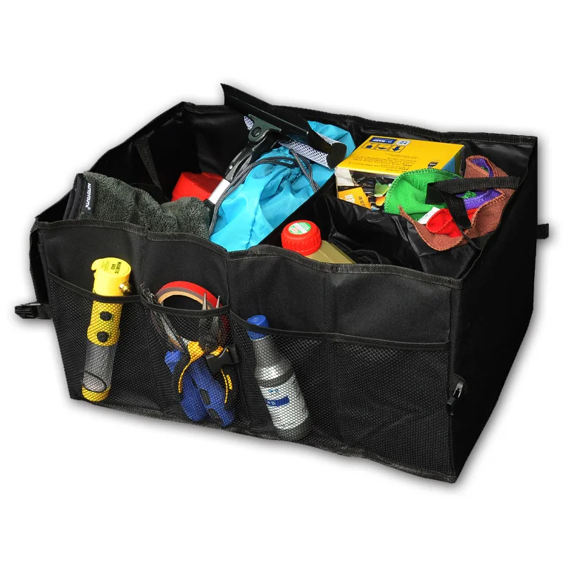 Car Multi-use Back Seat Storage Bag Organizer Pocket Cargo Box Black SUV Trunk