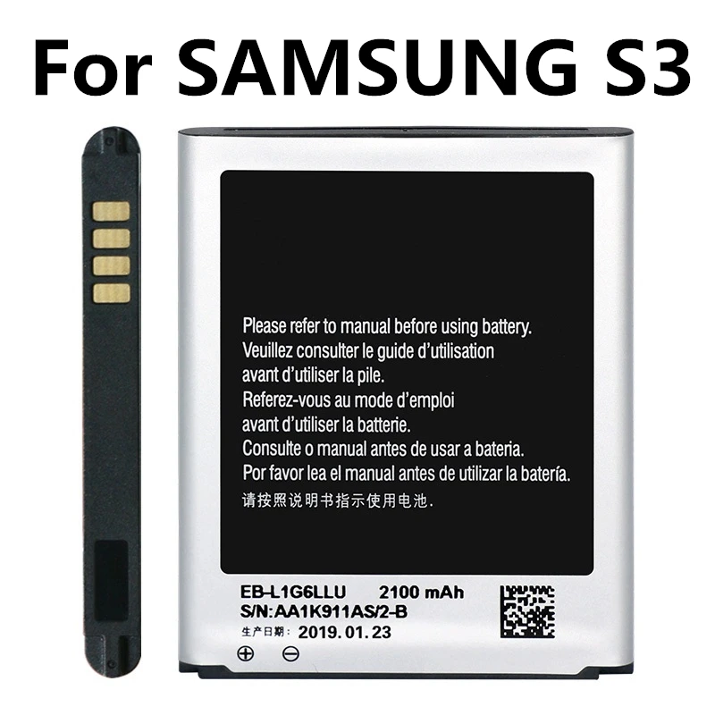 

2100mAh Samsung Battery For Galaxy S3 I9300 I9308 L710 I535 Genuine Tablet Battery EB-L1G6LLU 2100mAh