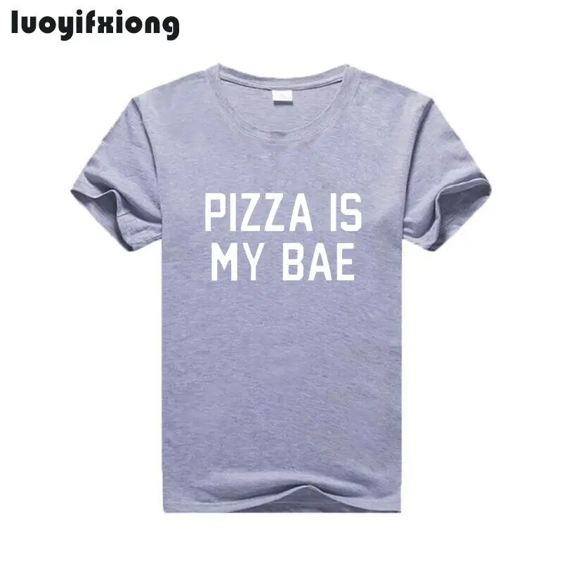 Женская футболка с коротким рукавом Luoyifxiong Pizza Is My Bae Повседневная забавными