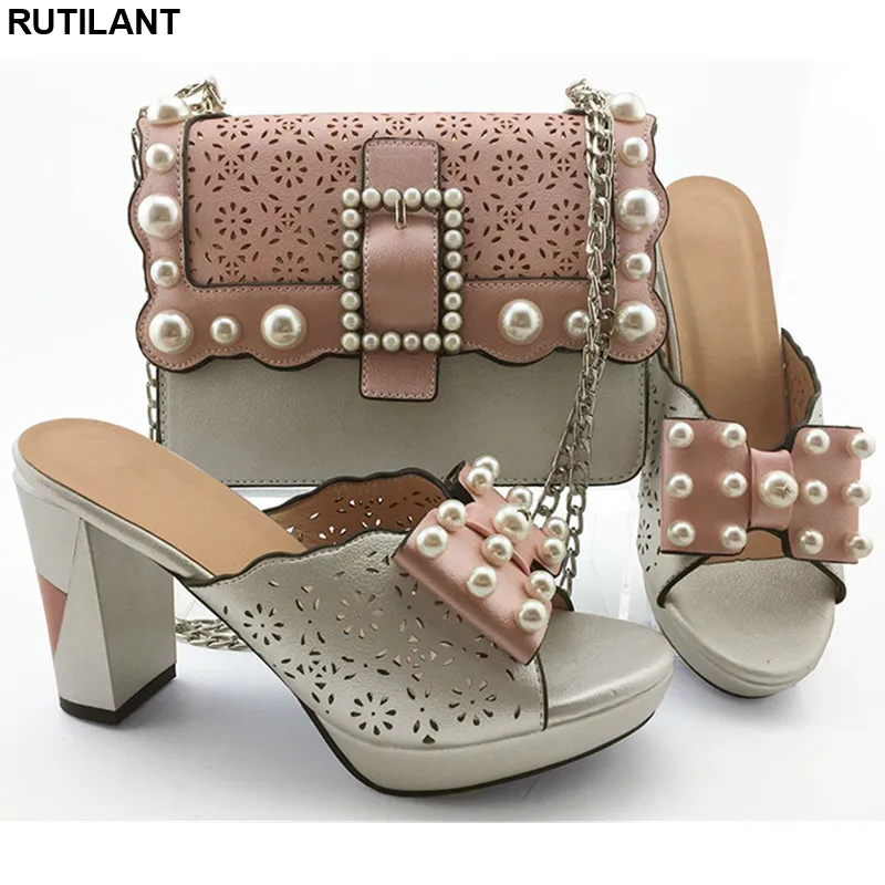 

Latest Design Italian Shoes and Bags Set Envio Gratis Womens Dress Shoe Open Toe Rhinestone Wedding Shoe Slip on Shoes for Women