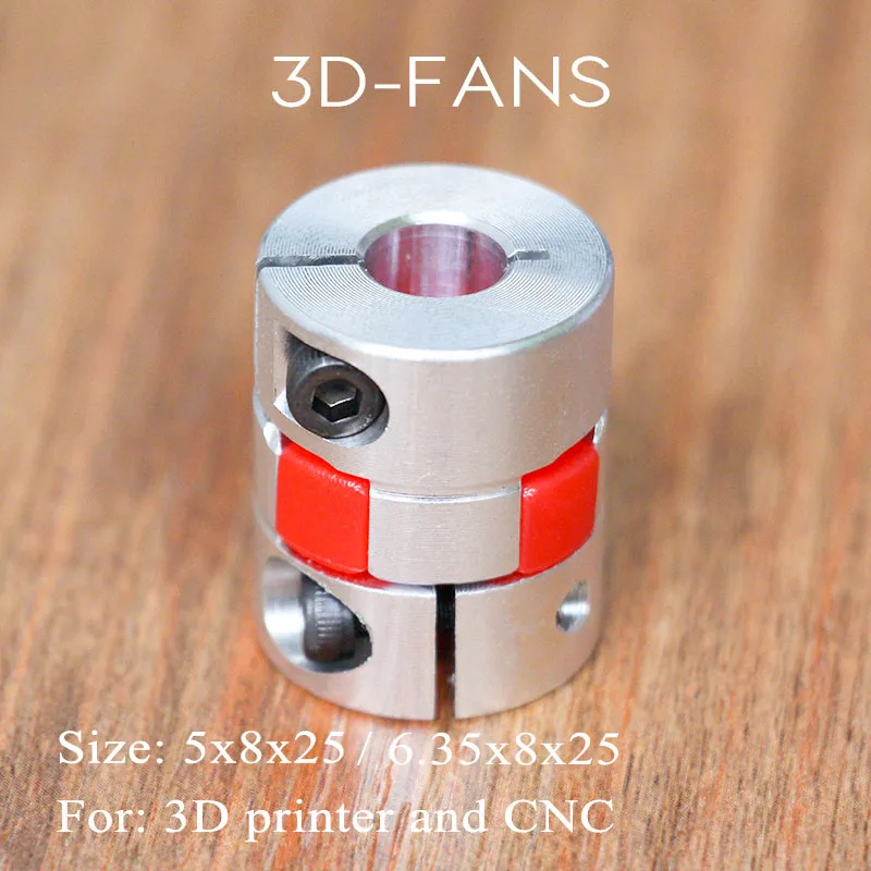 3D Printer Parts 5mm to 8mm / 6.35mm to 8mm CNC Motor Jaw Shaft Coupler