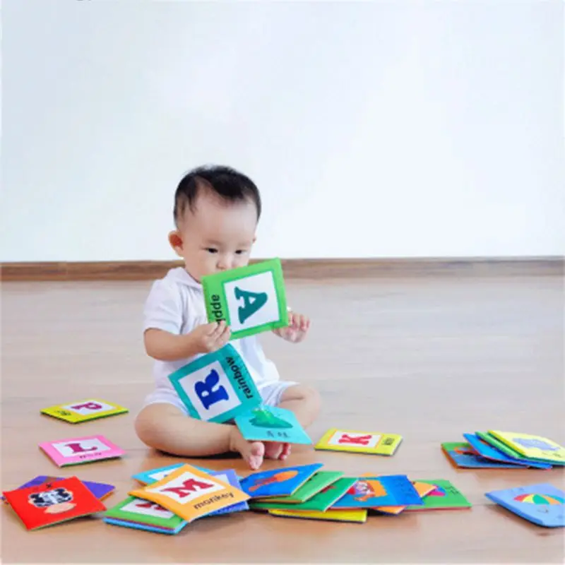 26 букв ткань карты с мешок раннее образование игрушка для более 0 лет кукла-младенец Baby Shower подарок