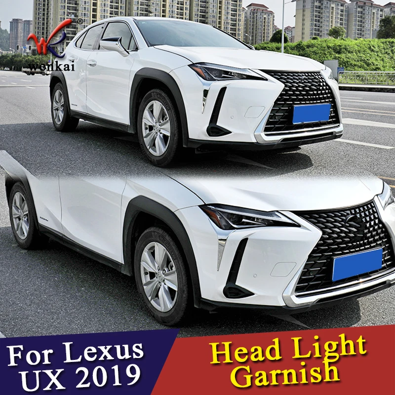 ABS Хромированная накладка на переднюю фару автомобиля наклейка для Lexus UX200 UX250h UX260h