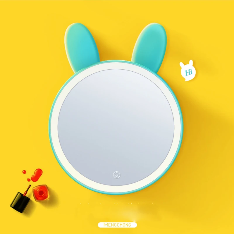 

LED adorable pet makeup mirror table lamp princess dressing table LED personalized folding portable mirror dimming HD mirror