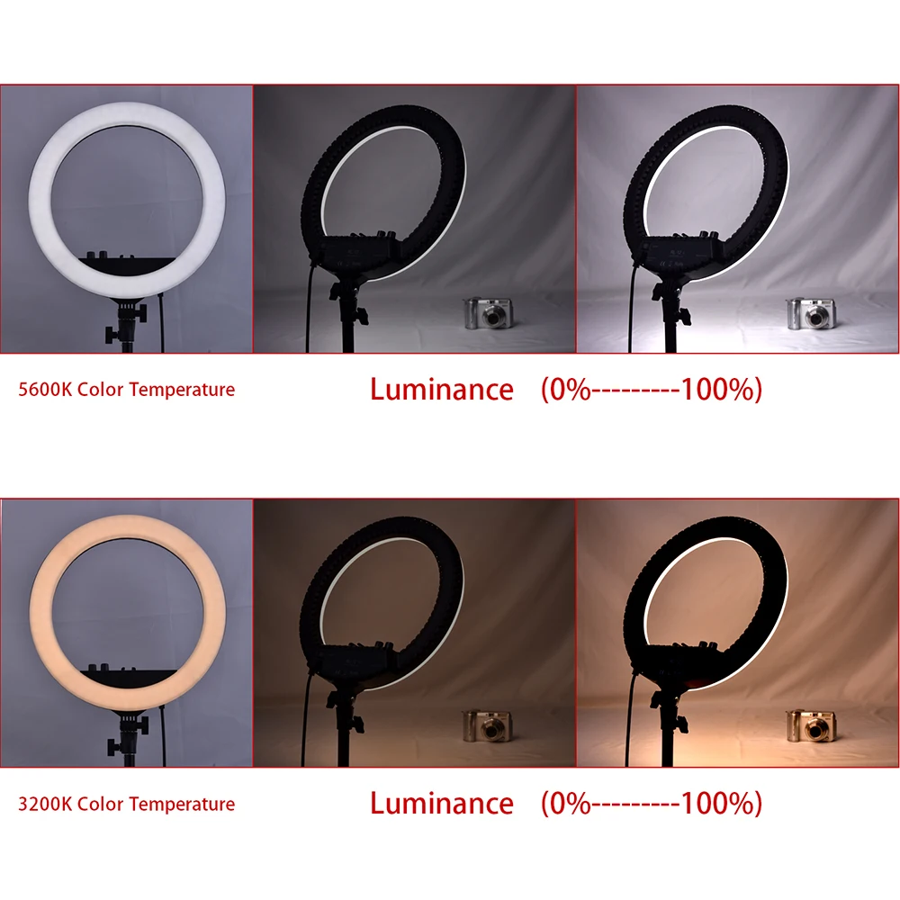 Fusitu RL-12II 1" Фотостудия 3200-5600K светодиодный кольцевой светильник со штативом, светильник для камеры, фотостудии, телефона, видео
