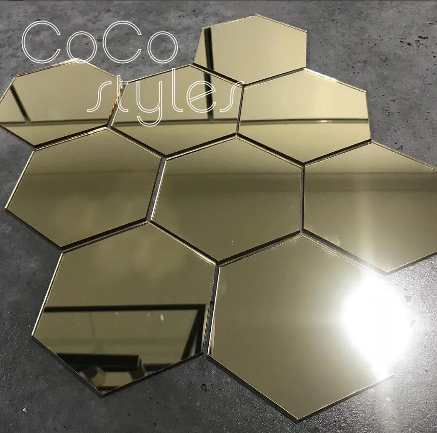 Cocostyles на заказ модное зеркало в форме Шестиугольника с именем и надписью для