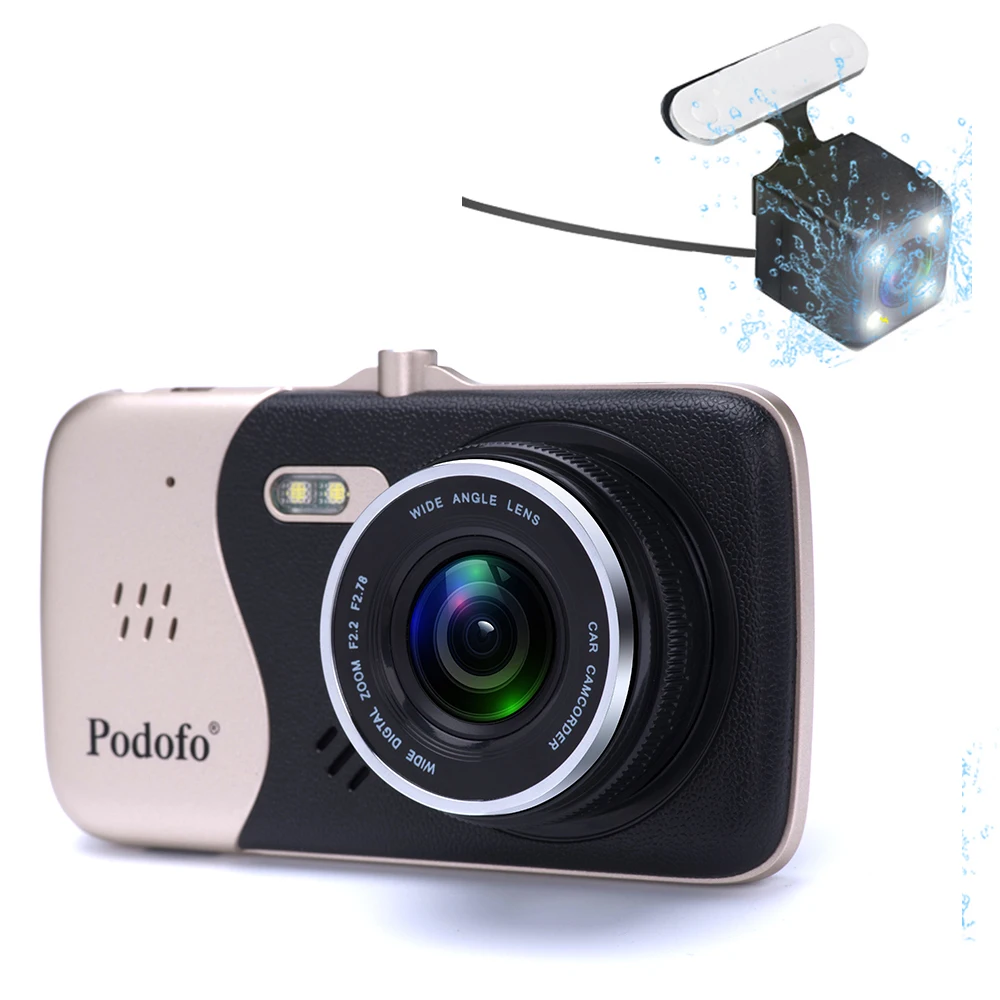 AMPrime 4 0 дюймов Dash камера с двойным объективом 1080 P FHD Автомобильный