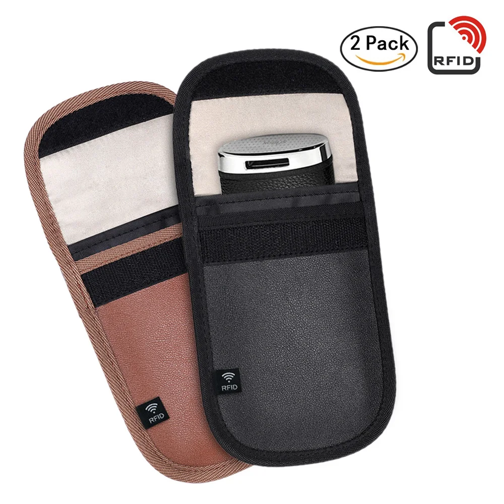 

Signal Blocking Faraday Cage Shield Bag Car Key Fob Pouch Bag,Antitheft Lock Devices, Car Key Protector WIFI/LTE/NFC/RF Blocker