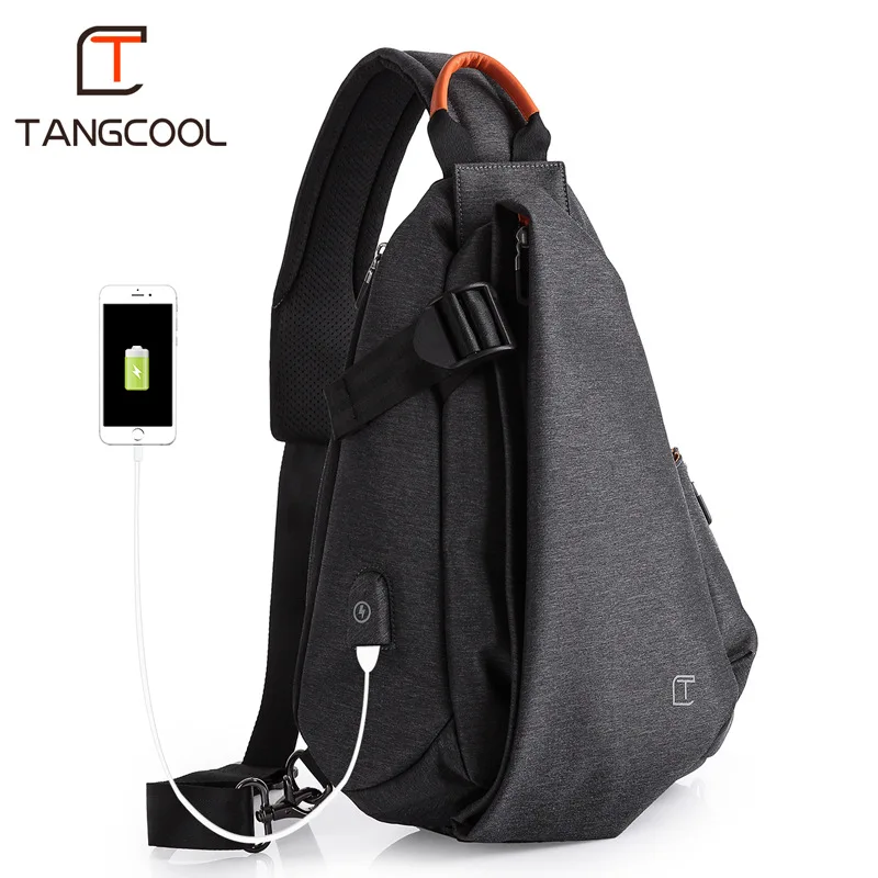 

Tangcool Brand New Design Men Fashion Chest Bag Anti-theft High Quality Crossbody Bags Waterproof Light Weight for Short Trip