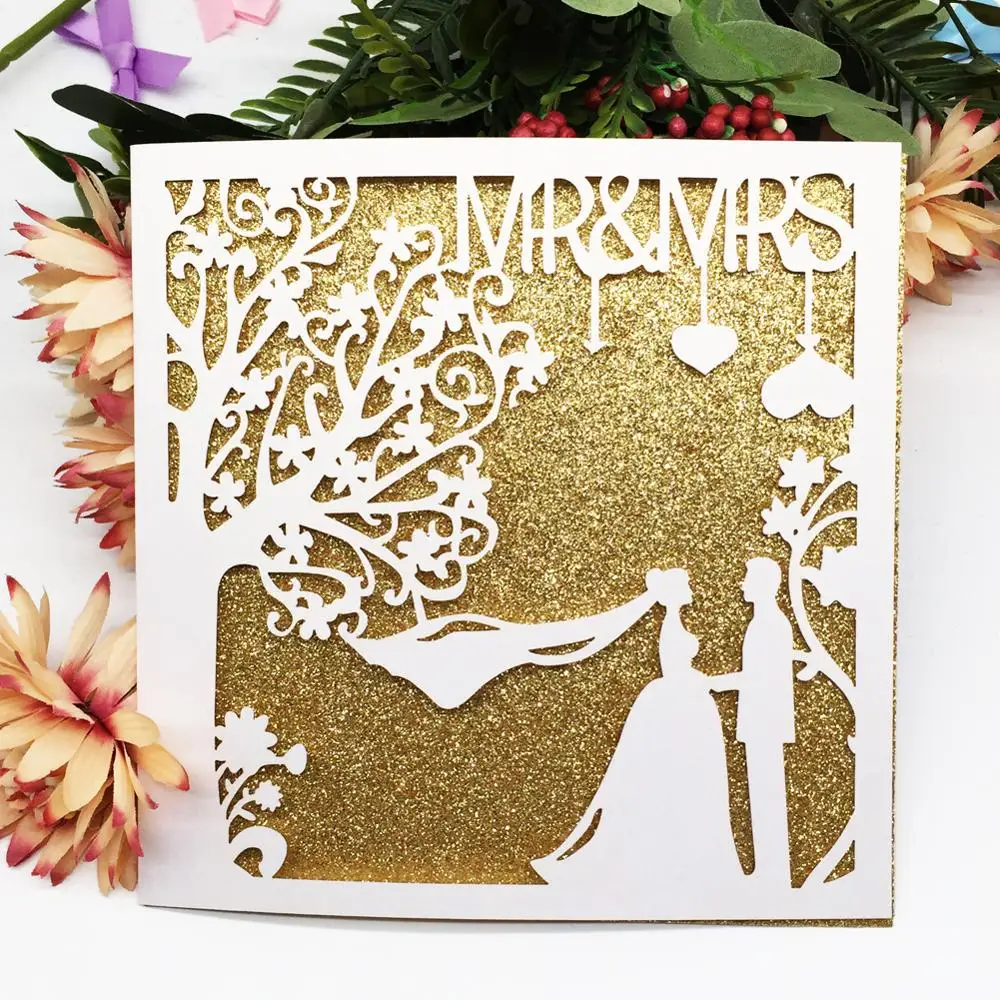 

30Pcs/Lot Laser Cut Wedding Invitations Wedding Card Engagement Party Invitations Card Anniversary Cards