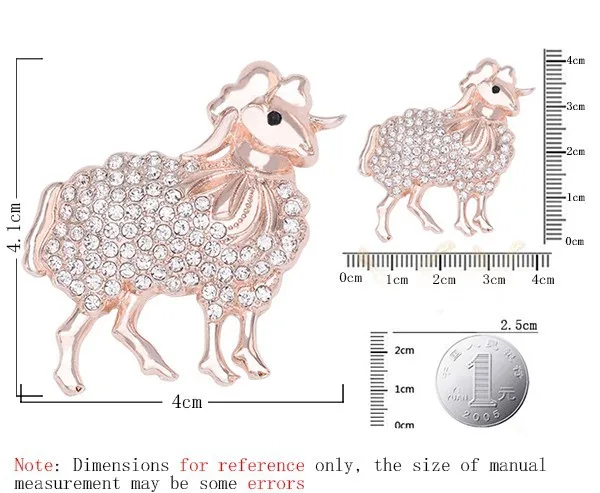 Новое поступление 12 зодиака брошь с овцой es четыре цвета Стразы Брошь с овцой броши в виде животных булавка для женщин X1579
