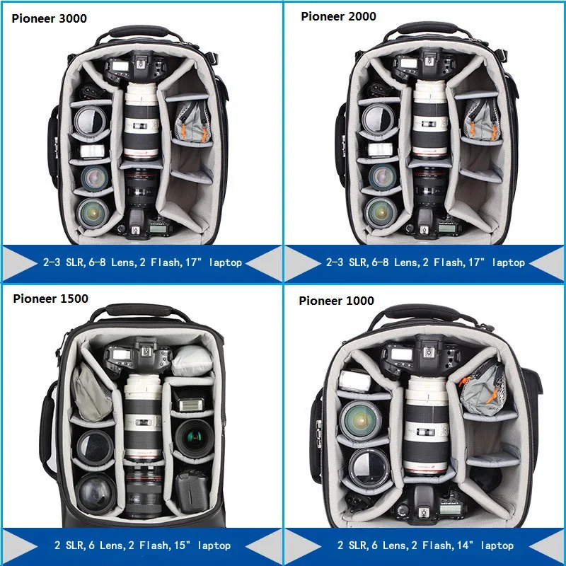 high quality Benro SLR camera trolley case series 1000 1500 2000 3000 trolley camera bag with Rain cover