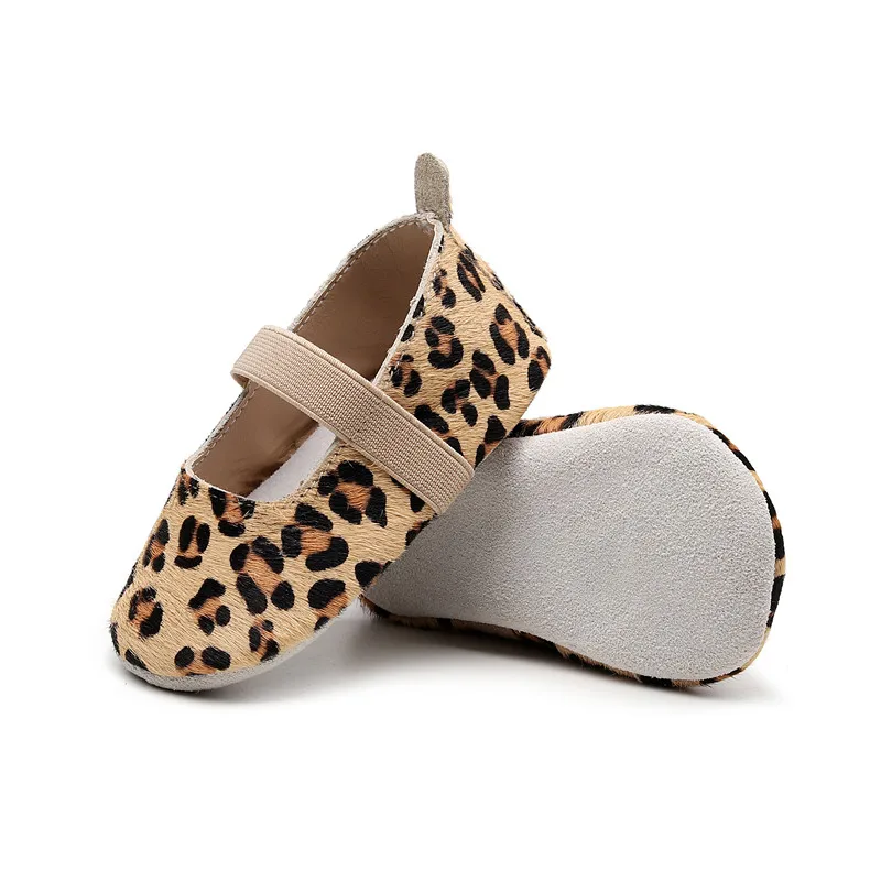 Leopard из натуральной кожи детская обувь для малышей Балетки детские туфли для принцессы мягкая подошва чистый обувь для девочек новорожденных первые ходоки - Цвет: leopard 2