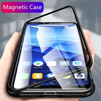 

For Huawei Mate 20 Pro 20 Lite 20X Magnetic Case Aluminum Metal Frame Clear Glass Case For Huawei P20 Pro Honor 10 V10 Nova 3 3i