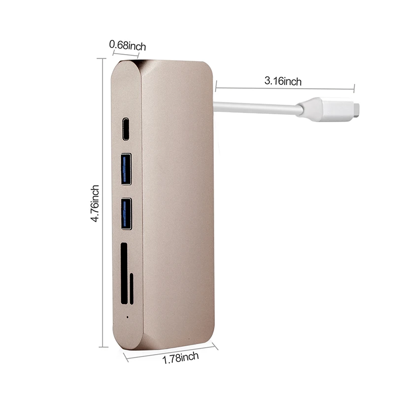 Концентратор USB Type C Thunderbolt Ethernet RJ45 конвертер многопортовый адаптер для Macbook Pro/Air