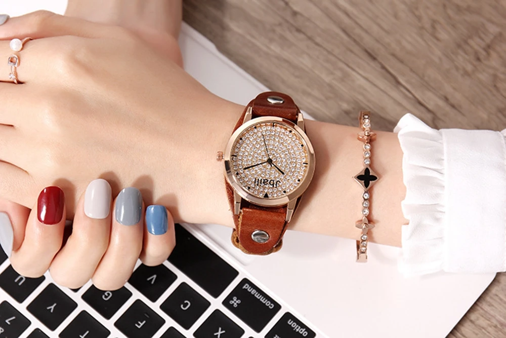 wooden metal fashion & casual children multicolor quartz wristwatches crystal luxury women  gender12