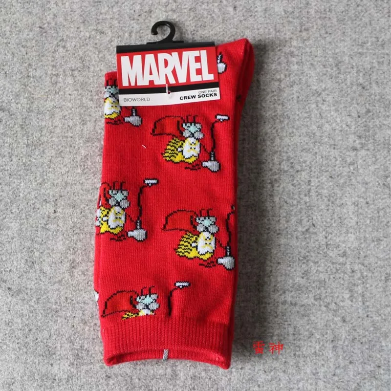 Носки с героями комиксов Marvel, Мстители, Капитан Америка, Бэтмен, Супермен, Железный человек, носки «Халк», мужские хлопковые забавные носки для мужчин, SA-8 - Цвет: 3