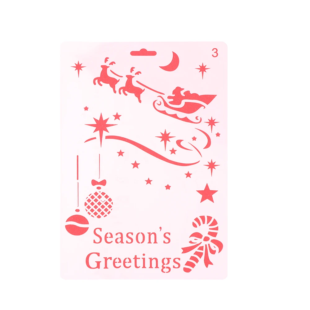 

1 Pc Christmas DIY Craft Hollow Layering Stencils For Wall Painting Scrapbook Stamp Album Decorative Embossing Paper #3