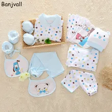 18 шт./компл. новая весенняя одежда для малышей Одежда для новорожденных Подарочный комплект, нижнее белье, костюмы хлопок, комплекты для младенцев