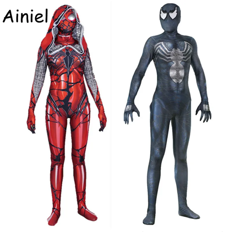 

Ainiel Venom Edward Brock Carnage Spider Gwen Stacy Cosplay Costume Spider Man Bodysuit Superhero Spiderman Zentai Adult Kids