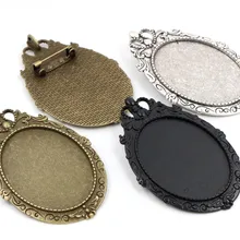 Новая мода 5 шт 30x40 мм Внутренний размер античный серебряный, бронзовый и черный булавка брошь пирсинг стиль База Установка кулон