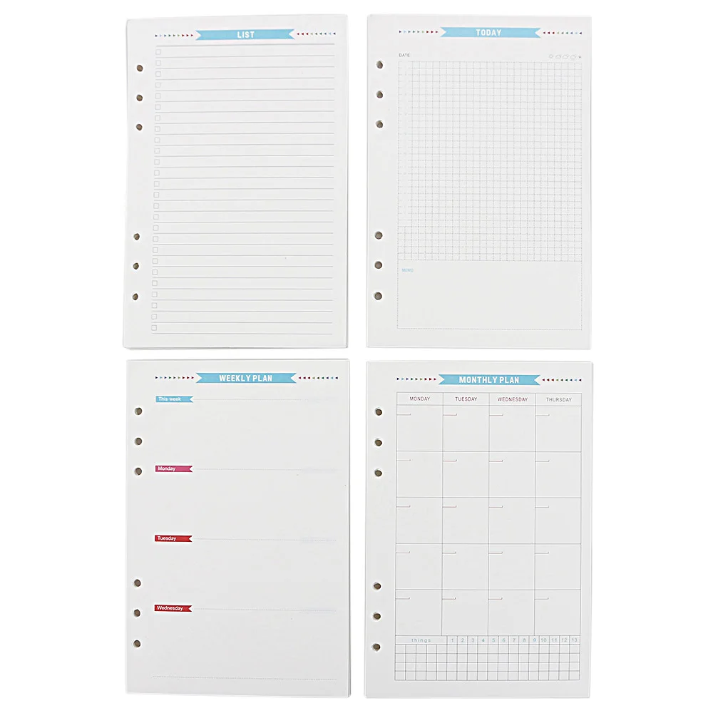 40sheet/pack A5 A6 Colored Spiral Notebook Refills 6 holes Blank